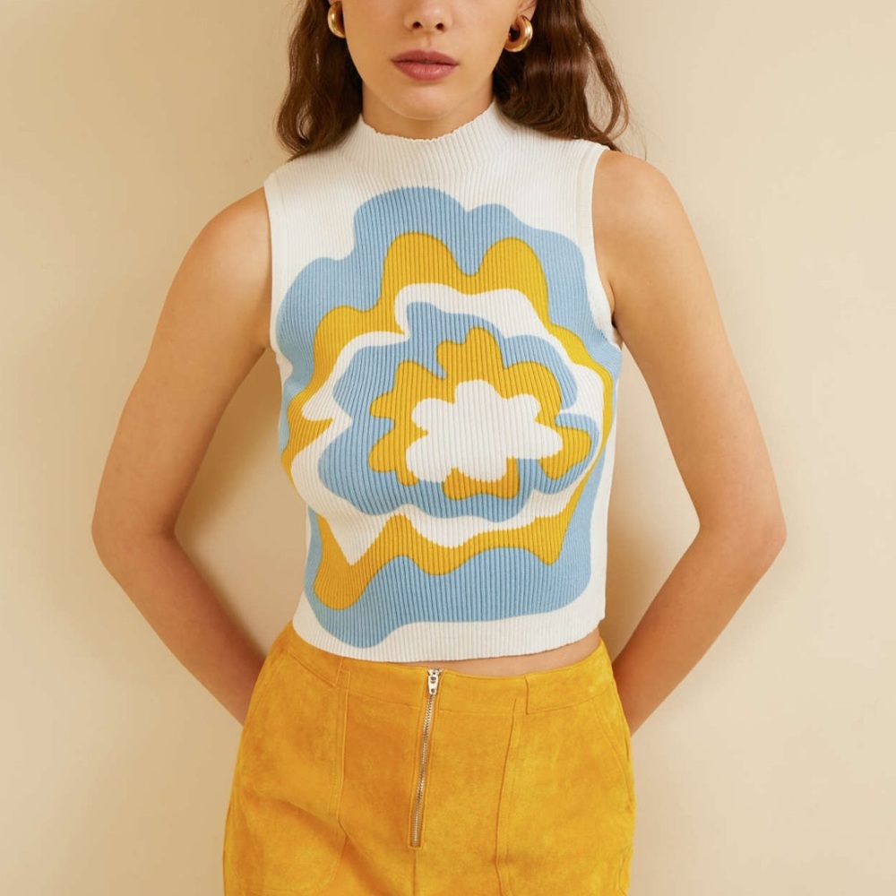 Cider ‘Groovy Thang’ High Neck Knit Top